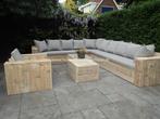 Loungebank hoekbank Tuinbank Steigerhout Tuinset ACTIE, Nieuw, 6 zitplaatsen, Hocker, Loungeset