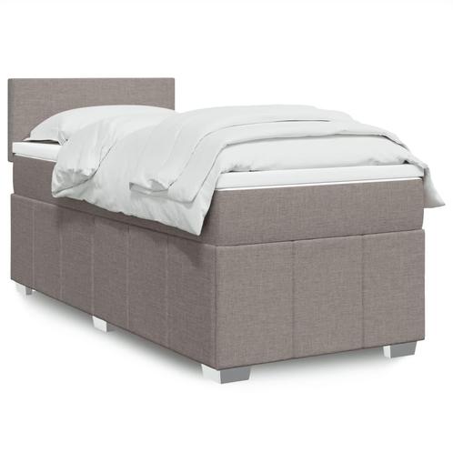 vidaXL Boxspring met matras stof taupe 80x200 cm, Huis en Inrichting, Slaapkamer | Bedden, 80 cm, 200 cm, Eenpersoons, Nieuw, Stof