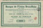 Fraai Art Deco aandeel in Brusselse Bank, 1920 tot 1950, Ophalen of Verzenden, Aandeel