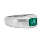Ring - 18 karaat Witgoud - 1.03ct. tw. Smaragd, Sieraden, Tassen en Uiterlijk, Ringen, Nieuw