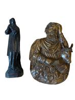 Set van twee religieuze sculpturen - Sint Lucas de