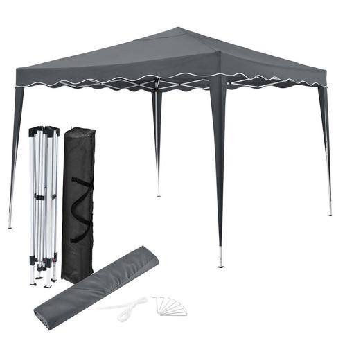 Inklapbare Partytent Vivara - 3 x 3m - Grijs, Tuin en Terras, Partytenten, Nieuw, Verzenden