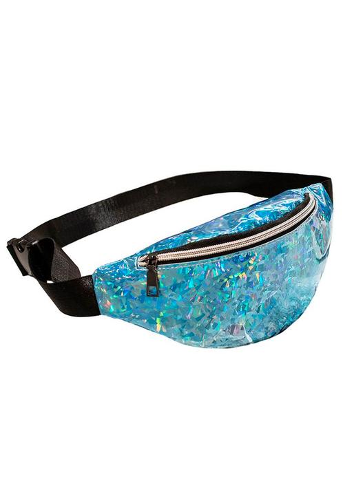 Heuptasje Blauw Holografisch Iridescent Glitter Heuptas Klei, Sieraden, Tassen en Uiterlijk, Tassen | Damestassen, Overige typen