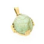 Gouden hanger met Fluoriet (Hanger of bedel), Sieraden, Tassen en Uiterlijk, Bedels, Ophalen of Verzenden, Gebruikt, Goud, Overige merken