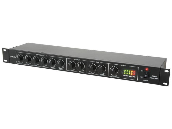 Citronic ML622 1U 6x Microfoon 2x Lijn 19 Rack Mixer, Muziek en Instrumenten, Microfoons, Overige typen, Nieuw, Verzenden