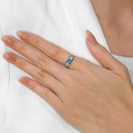 Ring - 18 karaat Witgoud - 1.05ct. tw. Topaas - Diamant, Sieraden, Tassen en Uiterlijk, Ringen, Nieuw