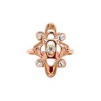 Roségouden vintage ring met diamant 14 krt, Sieraden, Tassen en Uiterlijk, Ophalen of Verzenden, Nieuw