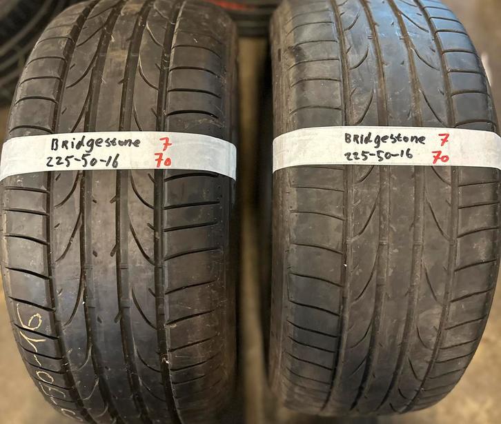 2x225-50-17 Bridgestone zomer 7mm €70 per band 225 50 16, Auto-onderdelen, Banden en Velgen, 16 inch, Zomerbanden, 225 mm, Personenwagen