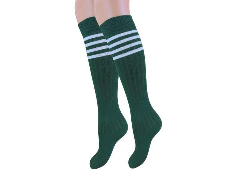 Kinder Kniekous - Rib - Retro - Groen/Wit, Kinderen en Baby's, Kinderkleding | Schoenen en Sokken, Verzenden