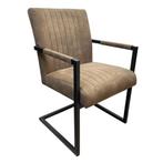 Eetkamerstoel Ricardo | Taupe | Microvezel stof, Huis en Inrichting, Stoelen, Ophalen, Nieuw, Industrieel