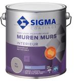 Sigma Muurverf Mat Reinigbaar - RAL 9010 - 2,5 liter, Nieuw, Verzenden