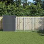 vidaXL Hondenhok met ren 214x865x181 cm gegalvaniseerd staal, Verzenden, Nieuw