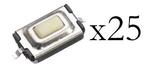 Tactiele knoppen SMD 3x6x2.5mm - 25 stuks, Hobby en Vrije tijd, Elektronica-componenten, Verzenden, Nieuw