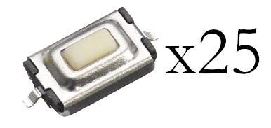 Tactiele knoppen SMD 3x6x2.5mm - 25 stuks, Hobby en Vrije tijd, Elektronica-componenten, Verzenden