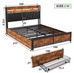 Metalen Tweepersoonsbed met 4 Lades en Opberghoofdeinde, Huis en Inrichting, Slaapkamer | Bedden, Verzenden, Nieuw