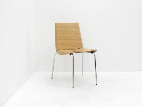 Kantinestoel Plank Millefoglie - zebrano - 4-poot chroom, Huis en Inrichting, Stoelen, Gebruikt, Ophalen of Verzenden