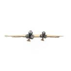 Antiek gouden broche met diamanten; ca. 0,40 ct., Sieraden, Tassen en Uiterlijk, Broches, Gebruikt, Overige kleuren, Ophalen of Verzenden