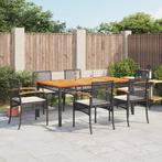 vidaXL 7-delige Tuinset met kussens poly rattan zwart, Tuin en Terras, Tuinsets en Loungesets, 6 zitplaatsen, Nieuw, Tuinset, Verzenden