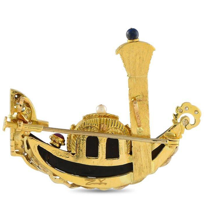Broche - 18 karaat Geel goud, Sieraden, Tassen en Uiterlijk, Antieke sieraden