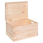 Houten kisten met klepdeksel - Inhoud 27 Liter - Opbergkist, Huis en Inrichting, Woonaccessoires | Kisten, Minder dan 50 cm, Nieuw