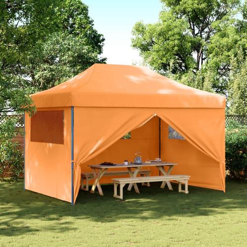 vidaXL Partytent inklapbaar pop-up met 4 zijwanden oranje, Tuin en Terras, Partytenten, Partytent, Nieuw, Verzenden