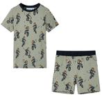 vidaXL Kinderpyjama met korte mouwen 92 lichtkaki, Kinderen en Baby's, Kinderkleding | Overige, Verzenden, Nieuw