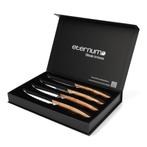 Steakmes met driehoekige houder - set van 4, Huis en Inrichting, Keuken | Bestek, Verzenden, Nieuw, Bestekset