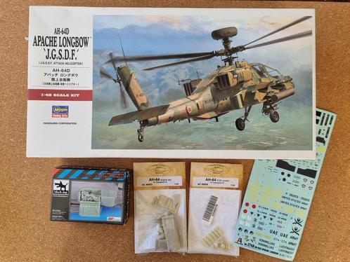 Hasegawa 07242S AH-64D Apache Longbow 1:48 + resin + NL, Hobby en Vrije tijd, Modelbouw | Vliegtuigen en Helikopters, Hasegawa