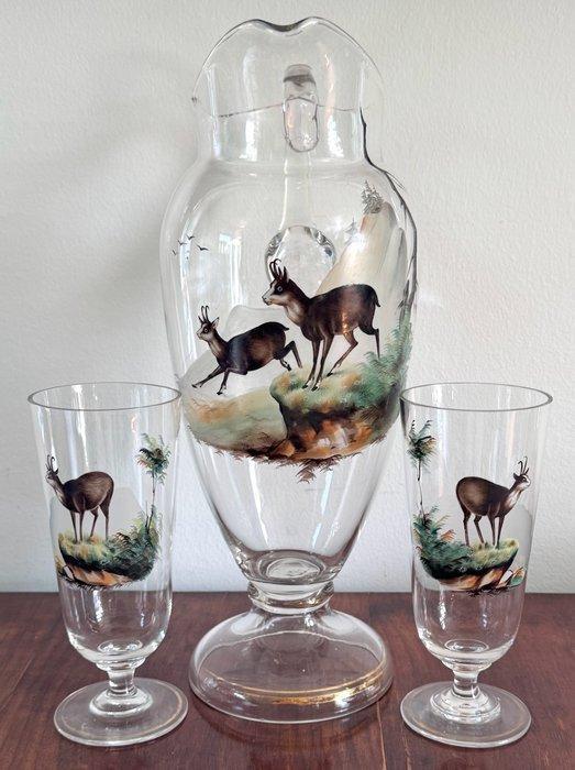 Kruik (3) - Glas - Wassergarnitur, Antiek en Kunst, Antiek | Glas en Kristal