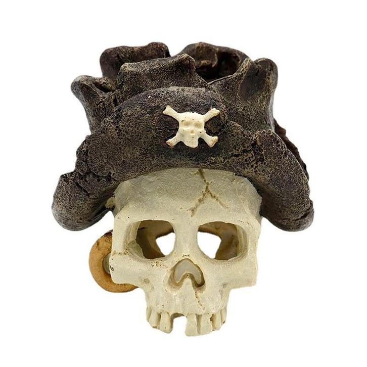 Kunstschedel piraat OS-217 - aquarium decoratie, Dieren en Toebehoren, Vissen | Aquaria en Toebehoren, Sierelement, Nieuw, Ophalen of Verzenden