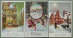 Oude kerstkaarten - kleinformaat kerst, kerstmis, nieuwjaar,, Gelopen