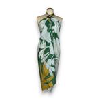 Sarong / pareo - Strandkleding wikkelrok - Wit / groene hibi, Kleding | Dames, Ophalen of Verzenden, Nieuw