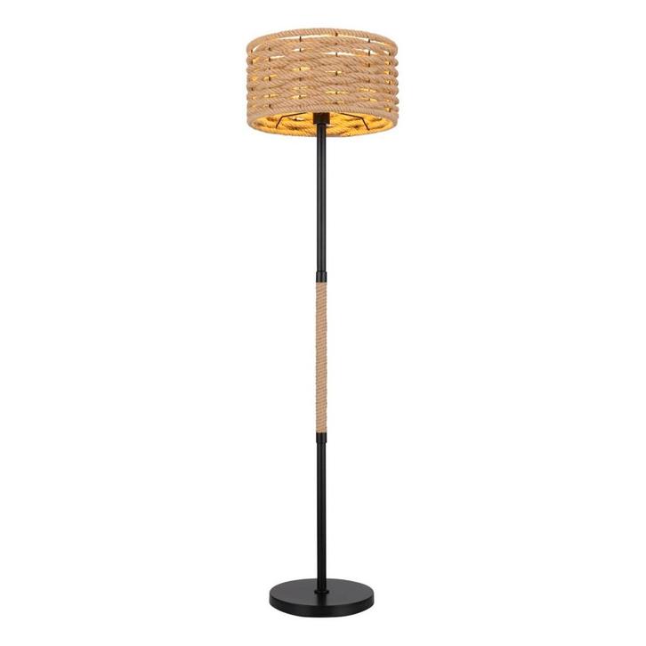 Vloerlamp HALIA Metaal 147cm Matt zwart | Touw E27 1-Lichts, Huis en Inrichting, Lampen | Vloerlampen, Nieuw, Metaal, 100 tot 150 cm