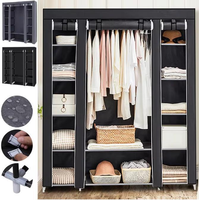 Draagbare Stoffen Kledingkast met Planken – 150×45×175 cm, Huis en Inrichting, Kasten | Overige, Nieuw, Verzenden