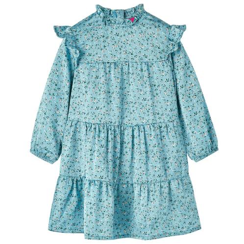vidaXL Kinderjurk met lange mouwen 92 blauw, Kinderen en Baby's, Kinderkleding | Overige, Nieuw, Verzenden