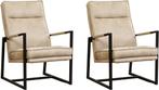 Taupe leren industriële design fauteuils - Kenia Leer Taupe, Huis en Inrichting, Fauteuils, Nieuw, Ophalen of Verzenden, 50 tot 75 cm