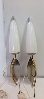 Wandkandelaar (2) - Verguld messing, Muranoglas, Antiek en Kunst