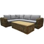 Sumatra XL hoek loungeset 3-delig naturel rotan, Ophalen of Verzenden, Nieuw
