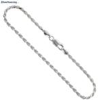 Zilveren rope armbandje 3 mm, Sieraden, Tassen en Uiterlijk, Armbanden, Verzenden, Nieuw, Zilver