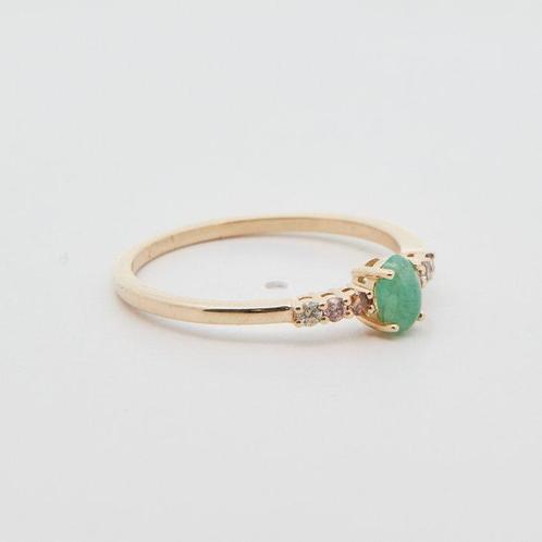 Zonder Minimumprijs - Ring 14 kt. - 0.32ct. tw. Smaragd, Sieraden, Tassen en Uiterlijk, Ringen