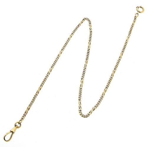 Vintage gouden horlogeketting; Chatelaine (voor aan een z..., Sieraden, Tassen en Uiterlijk, Antieke sieraden, Goud, Ophalen of Verzenden