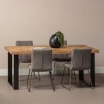 Mangohouten Eettafel Rechthoek Roy 260x100 cm (6cm), Huis en Inrichting, Tafels | Eettafels, 100 tot 150 cm, Verzenden, Industriële meubels