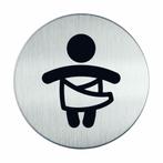 Pictogram zelfklevend rond baby verzorgen RVS, Verzenden, Nieuw in verpakking