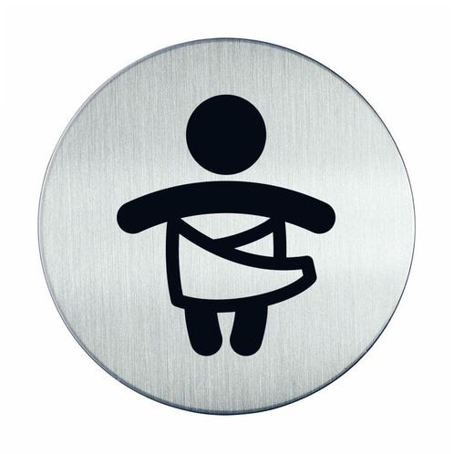 Pictogram zelfklevend rond baby verzorgen RVS, Zakelijke goederen, Kantoor en Winkelinrichting | Kantoorartikelen, Verzenden