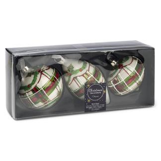 Kerstballen set | Decoris | Ø 8 cm | 3 stuks (3-kleurig) beschikbaar voor biedingen