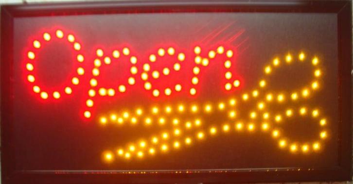 OPEN kapper lamp LED verlichting reclame bord lichtbak barbe, Zakelijke goederen, Horeca | Meubilair en Inrichting, Verzenden