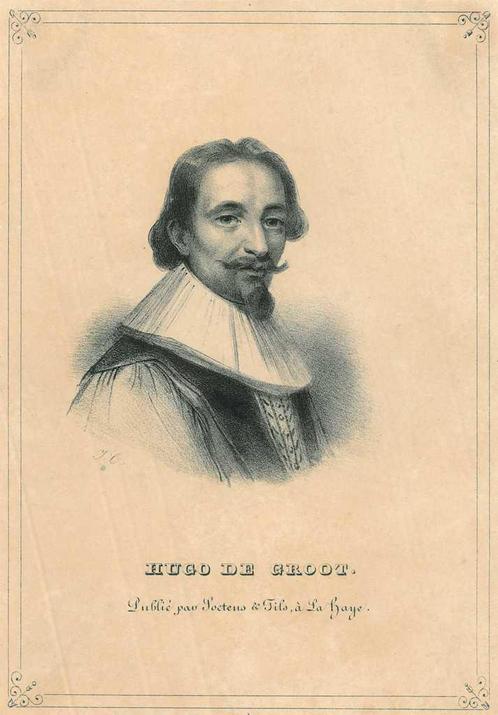 Portrait of Hugo Grotius, Antiek en Kunst, Kunst | Etsen en Gravures