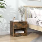 vidaXL Nachtkastje bewerkt hout gerookt eikenkleurig, Minder dan 45 cm, Verzenden, Nieuw, Minder dan 55 cm