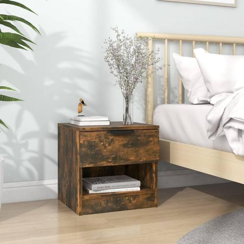 vidaXL Nachtkastje bewerkt hout gerookt eikenkleurig, Huis en Inrichting, Slaapkamer | Nachtkastjes, Nieuw, Minder dan 45 cm, Hout
