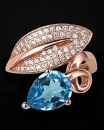 Topaas - Zilver, LÉclat du Lagon - Blauwe topaasring -, Antiek en Kunst